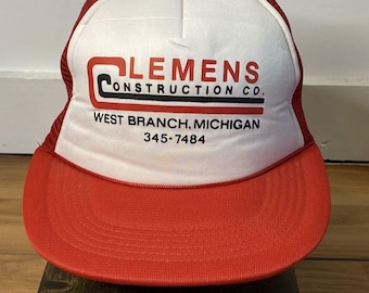 Clemens Construction Snapback-truckerhoed uit de jaren 90 | Vintage mesh pet