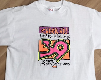 Vintage 90s 'Lotsa People Like 39' T-Shirt - Adult Large