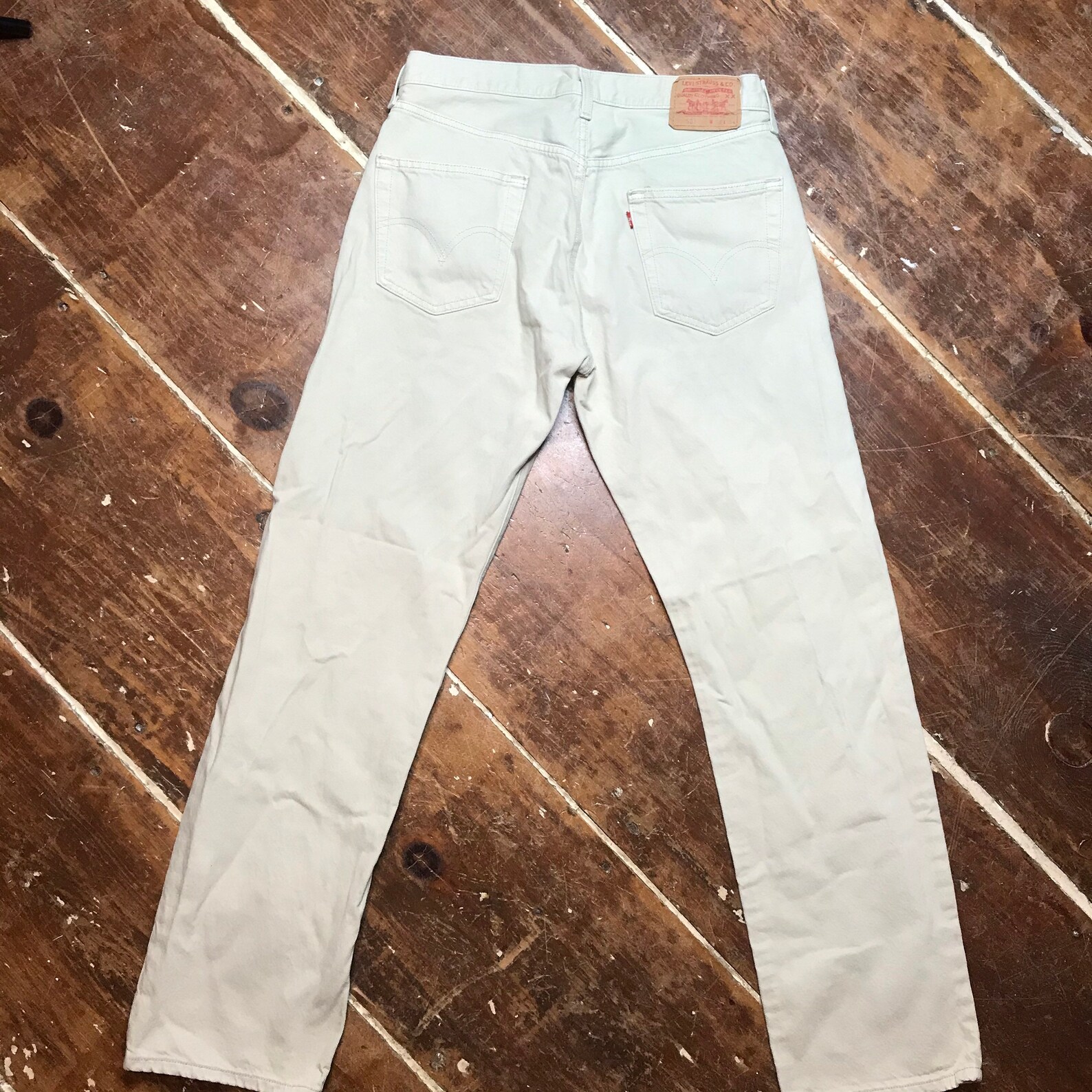 Vintage 90s Levis 501 Beige Denim Jeans Mens 34x34 Button Etsy