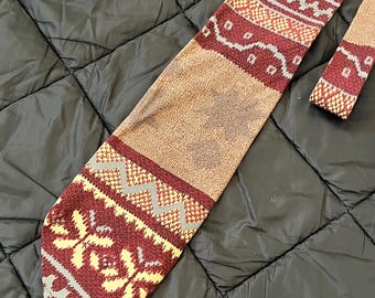 1990s Giorgio Armani Italy Cravatte Silk Tie | Vintage Abstract Burgundy/Beige/Gray/Blue Necktie