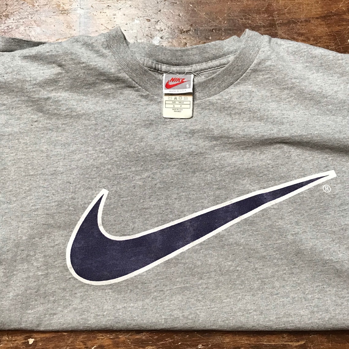Vintage 90s Nike Gray Tag TShirt Mens Small Cotton USA Etsy