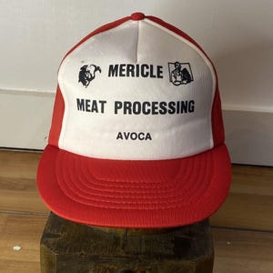 Boné Vintage Mericle Meat Processing Plant SnapBack dos anos 80 | Boné adulto