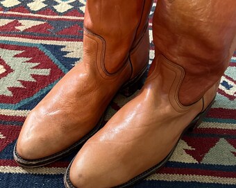 Bottes de cowboy Rebelde marron en crocodile vintage pour hommes, taille 9 - France