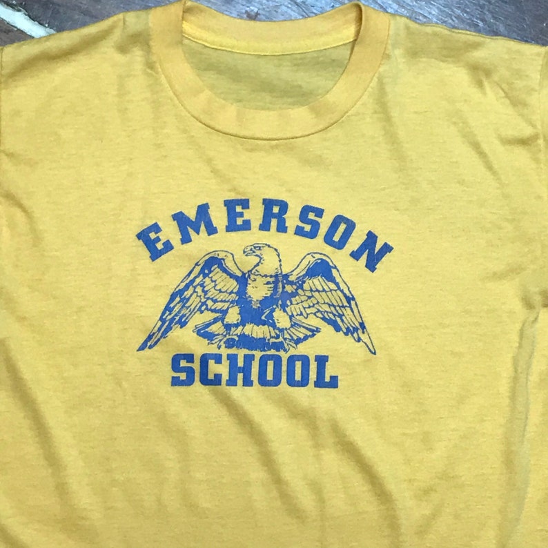 Vintage 80s Emerson School Flint Michigan T-Shirt Unisex Medium 50-50 Crewneck