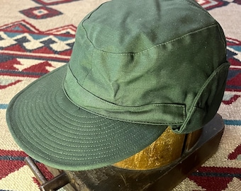 Vintage 90er Jahre Schwedische Armee Militär Hut Grüne Baumwollmütze