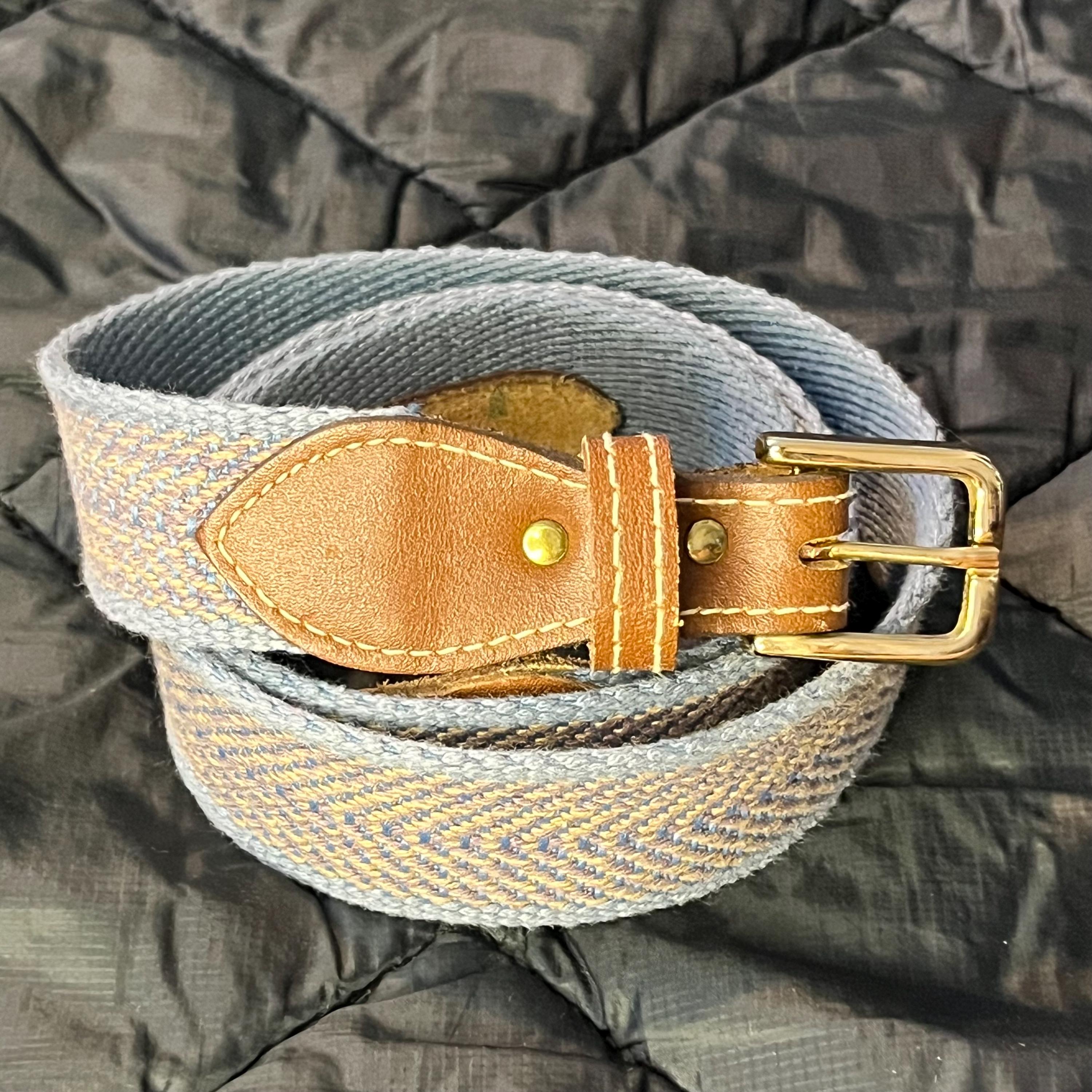 Ceinture Vintage Cape Cod Canvas – Toile Bleue, Motif Voile, Taille Enfant Jusqu'à 26"