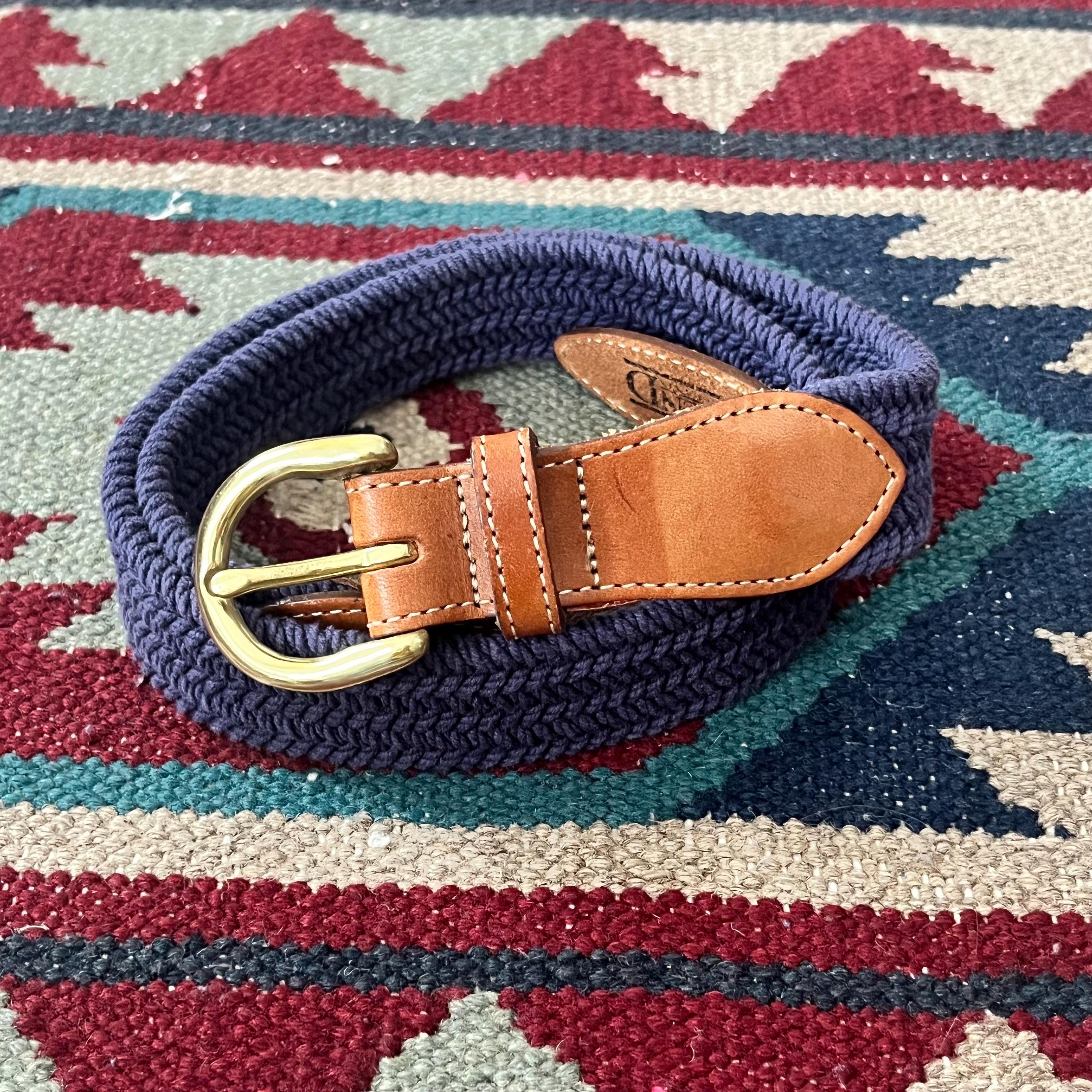 Vintage Land\'s End Wide Braided Leather Belt - M Lands main image 2