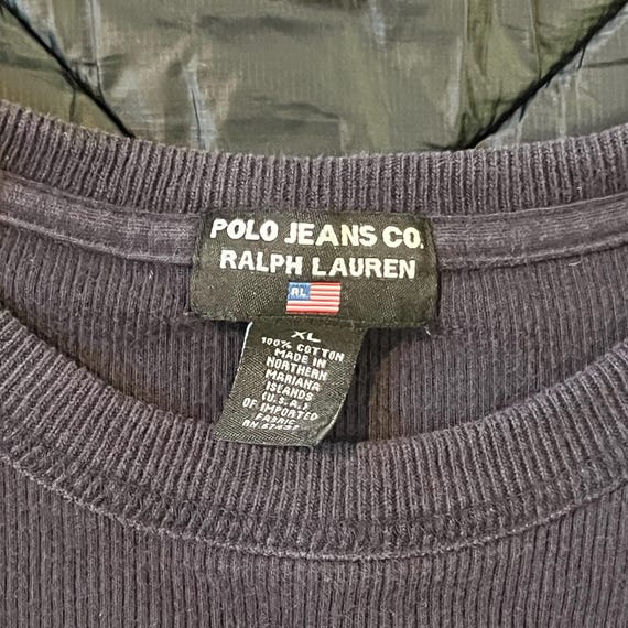 Vintage 90s Polo Jeans Thermal Shirt | Mens XL Ralph Lauren Navy