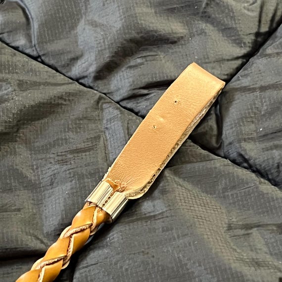 1970s Braided Brown Leather Wallet Chain | Vintage NOS New