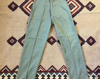 1960s US Army Military Cotton Twill Khaki Work Pants | Vintage