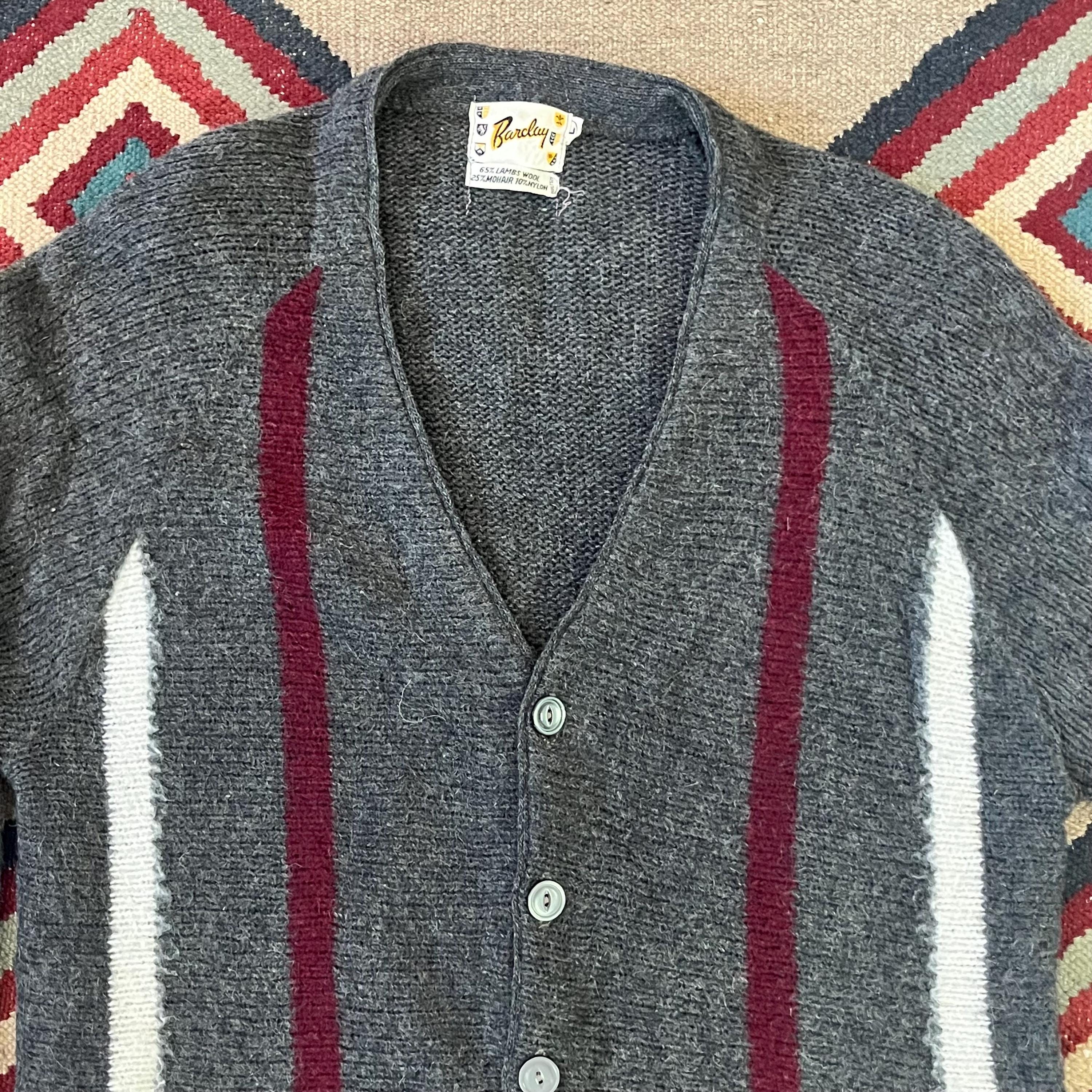 トップス 60's barcray mohair cardigan 1960s Barclay Wool & Mohair Cardigan | Vintage Mens Large Button