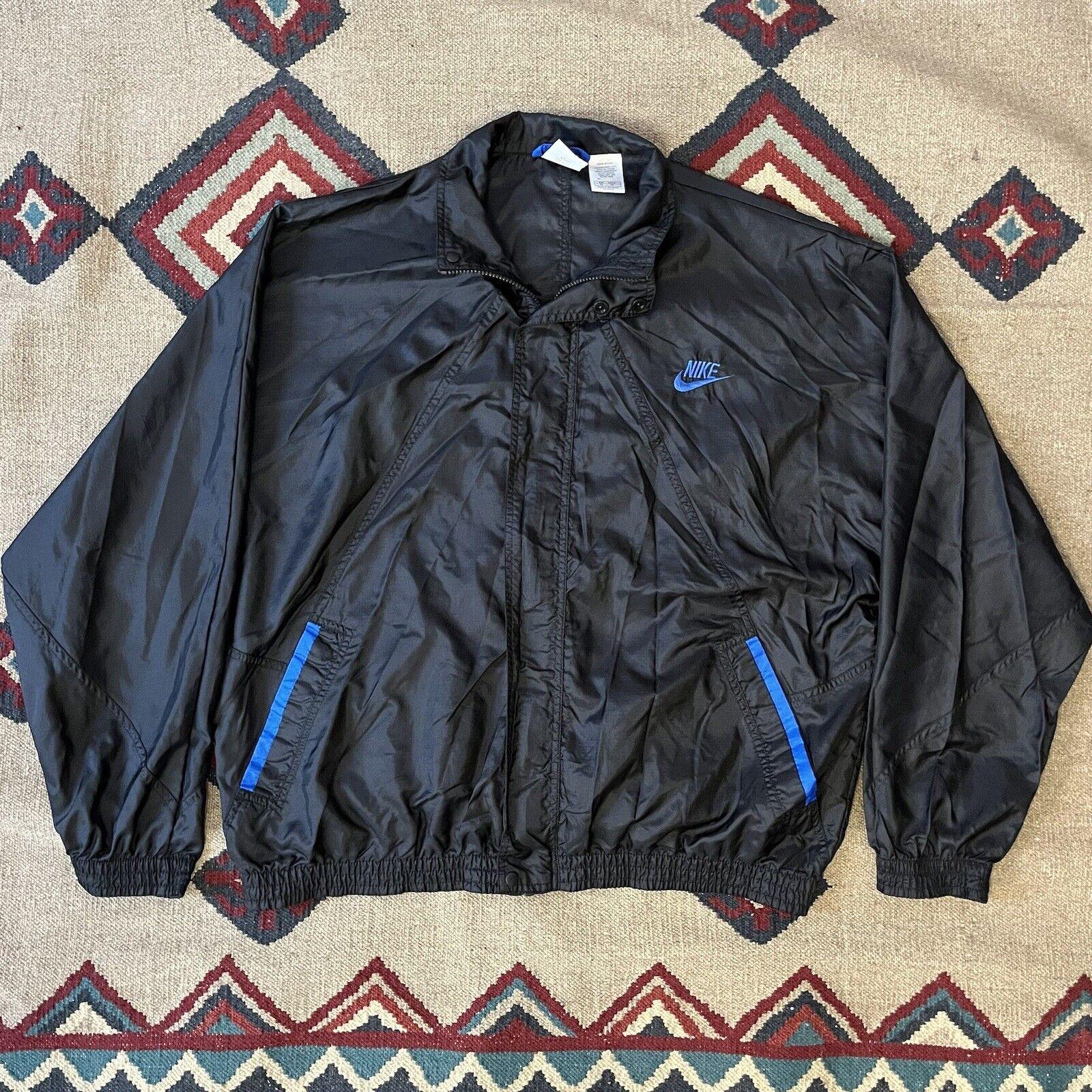 VINTAGE 90s Nike Windbreaker Track Jacket Mens L LOGO Neon