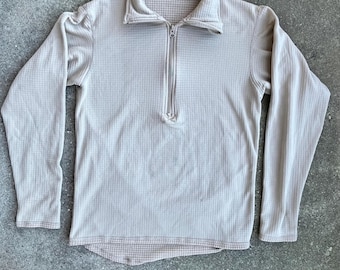 US Military Waffle Thermal Henley Tech Baselayer Shirt | Vintage Y2K Mens Small Long Sleeve