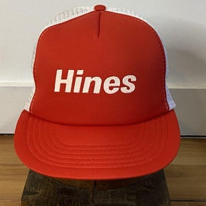 Vintage 80s Hines Real Estate Snapback Trucker Hat | Adult Mesh Cap