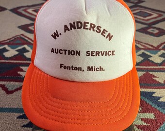 Vintage 80er JahreMichigan Auktion Service Snapback Trucker Cap | Vintage Netzmütze