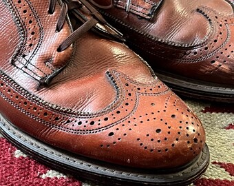 Vintage 70s Brown Leather Wingtip Dress Shoes Mens 8.5 C Oxford - Etsy
