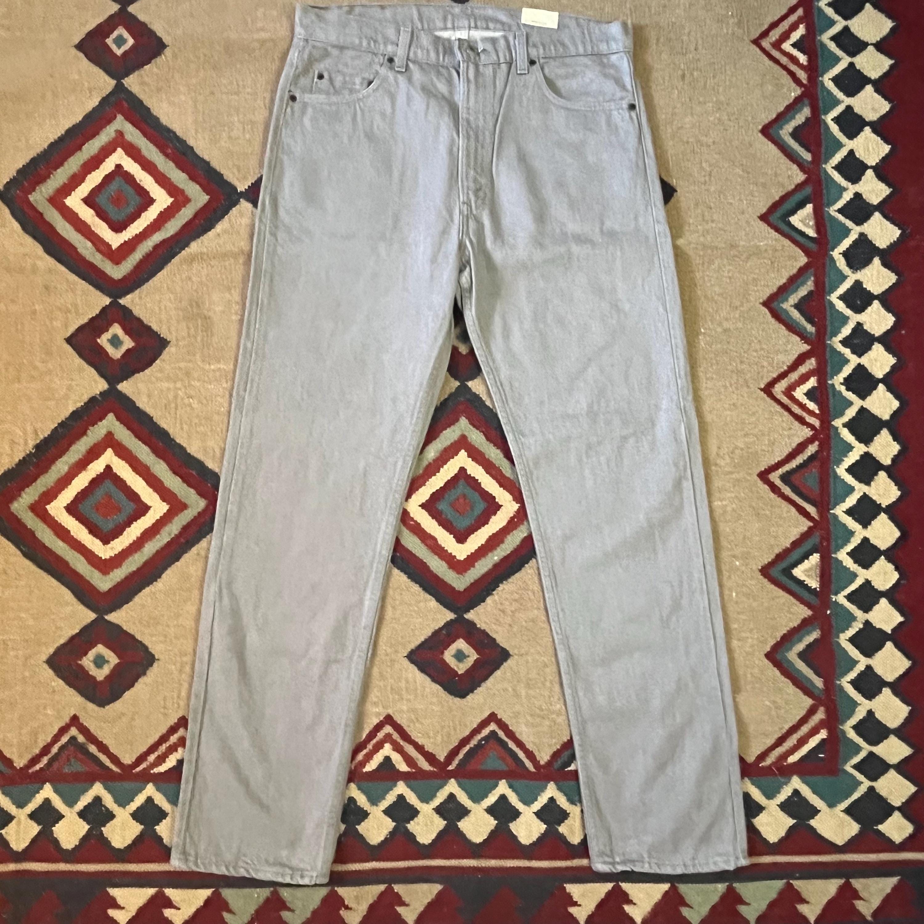1980s Levis 505 Gray Denim Jeans | Vintage Mens 38x32 USA Made NOS Red Tab Regular Straight Fit
