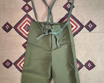 1980s British Military NBC Protective Suit Overall Pants | Vintage Mens Large OD Green Trousers
