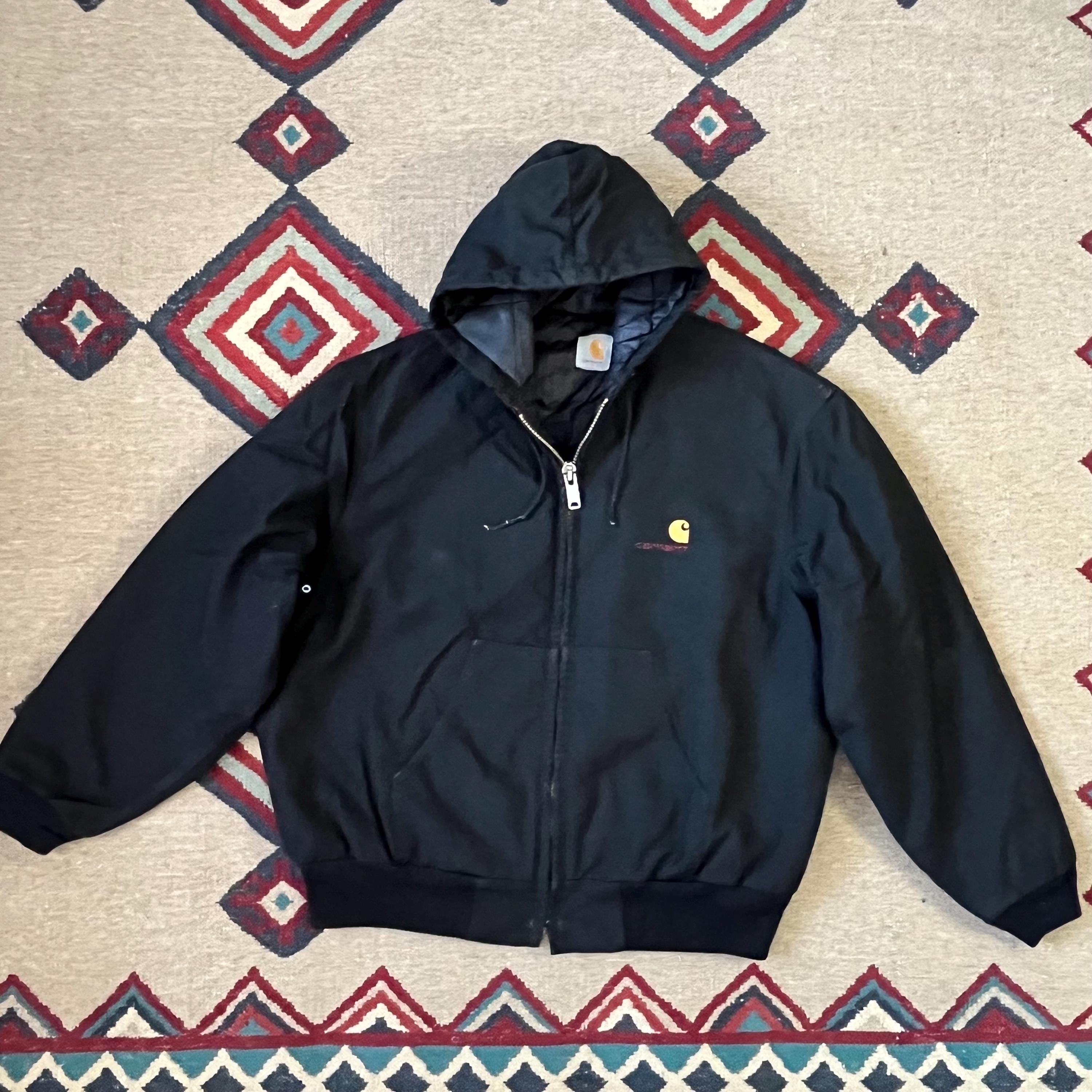90s carhartt 激渋 ペンキ ダック トラッカージャケット 黒 XL 90s carhartt 激渋 ペンキ ダック トラッカージャケット 黒 XL