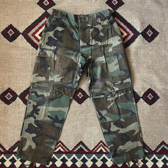 90年代ヴィンテージ 米軍迷彩カーゴパンツ 32x29：ウッドランド