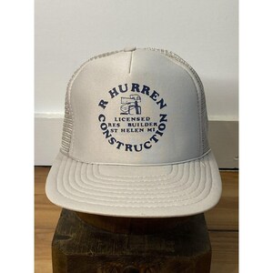 Boné Trucker Snapback da Hurren Construction dos anos 90 | Boné de malha vintage