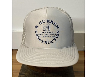 Hurren Construction Snapback-truckerpet uit de jaren 90 | Vintage mesh pet