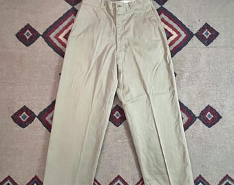 26x30 Vintage 60s US Military Khaki Chino Trousers Officer