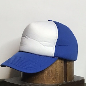 Gorra de camionero vintage con cierre a presión en blanco / Gorra de los años 80 y 90