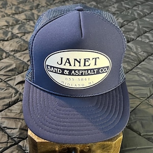 Boné Trucker Snapback Michigan Sand & Asphalt Co. dos anos 90 | Boné de malha vintage fabricado nos EUA