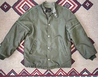 1960s Sears Nylon Windbreaker: Vintage Cafe Racer Jacket, Mens Size 36