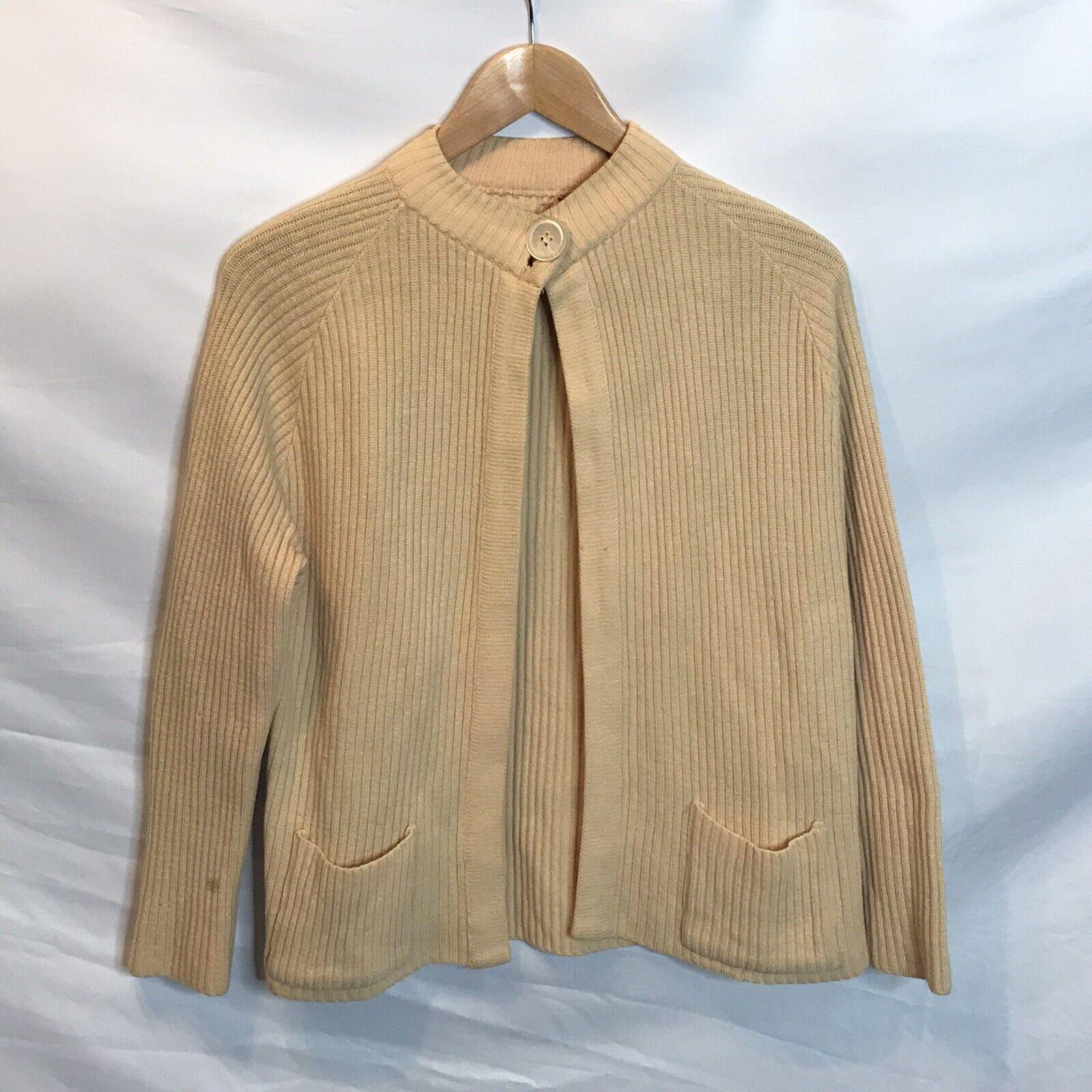 1950s Catalina Wool Cardigan | Vintage Womens Medium Single Button 