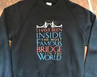 Felpa raglan London Tower Bridge / Felpa girocollo vintage Jerzees XL anni '80