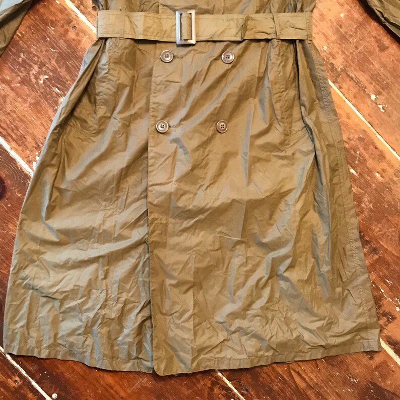 Mens 36 Long Jacket Vintage 60s Vietnam US Military Nylon Rain Trench Coat
