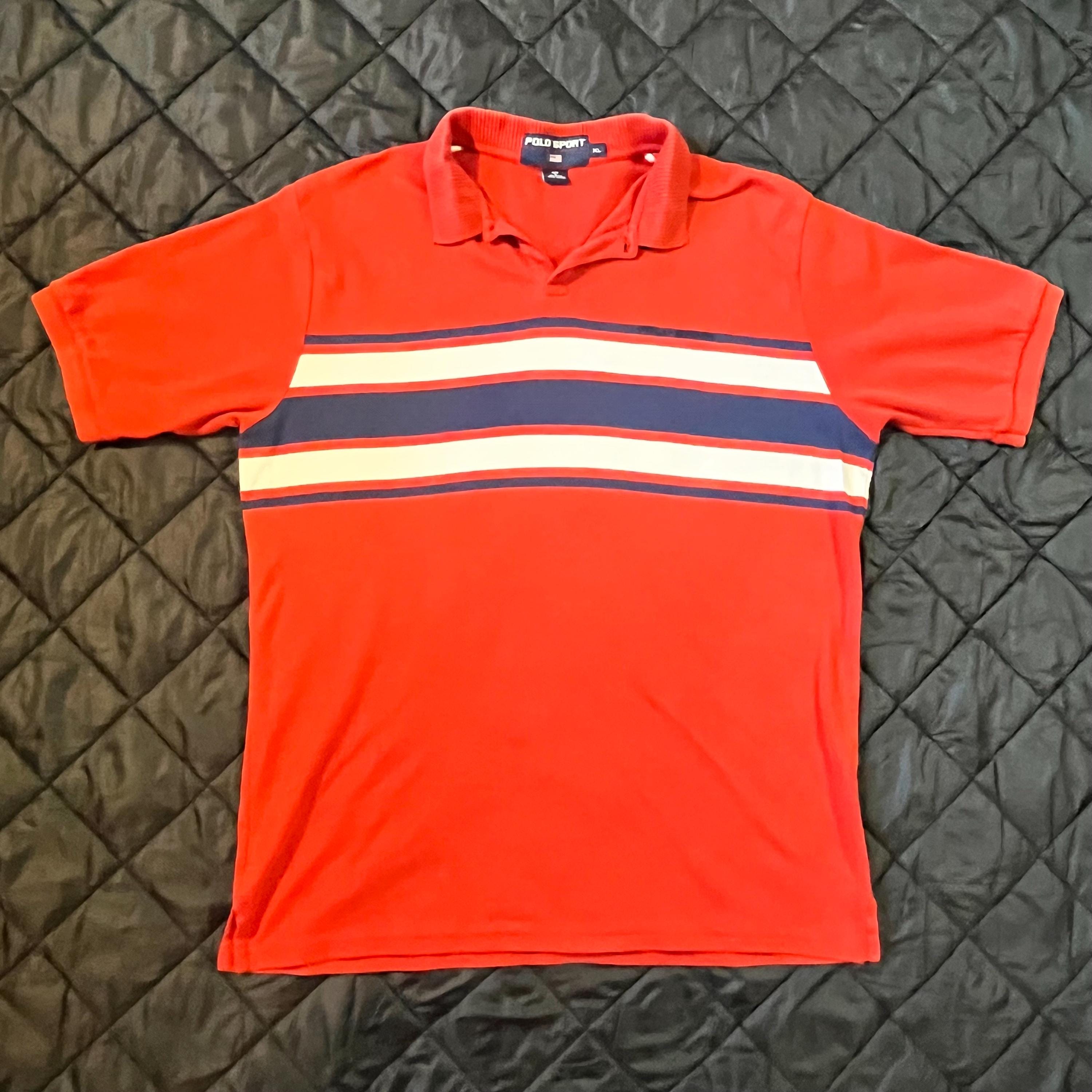 パンツ 90s polo by ralph lauren made in USA Vintage 80 90's Ralph Lauren USA NAUTICAL Blue Stripe Polo