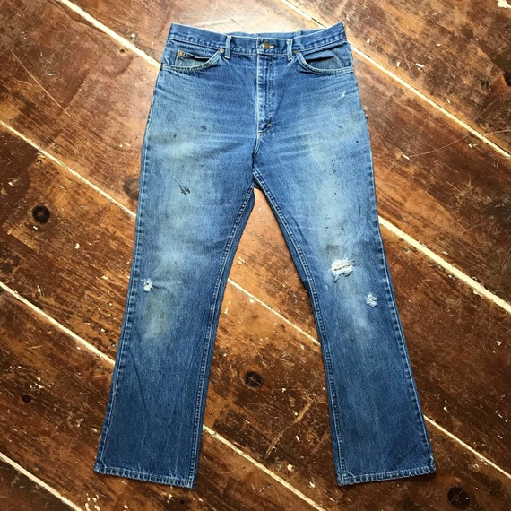 Vintage 70s Lee Riders Jeans | Mens 34x31 Faded Di
