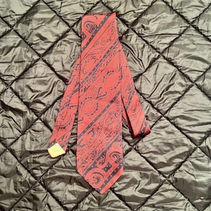 1980s Liberty London Silk Paisley Tie | Vintage Red/Navy Necktie