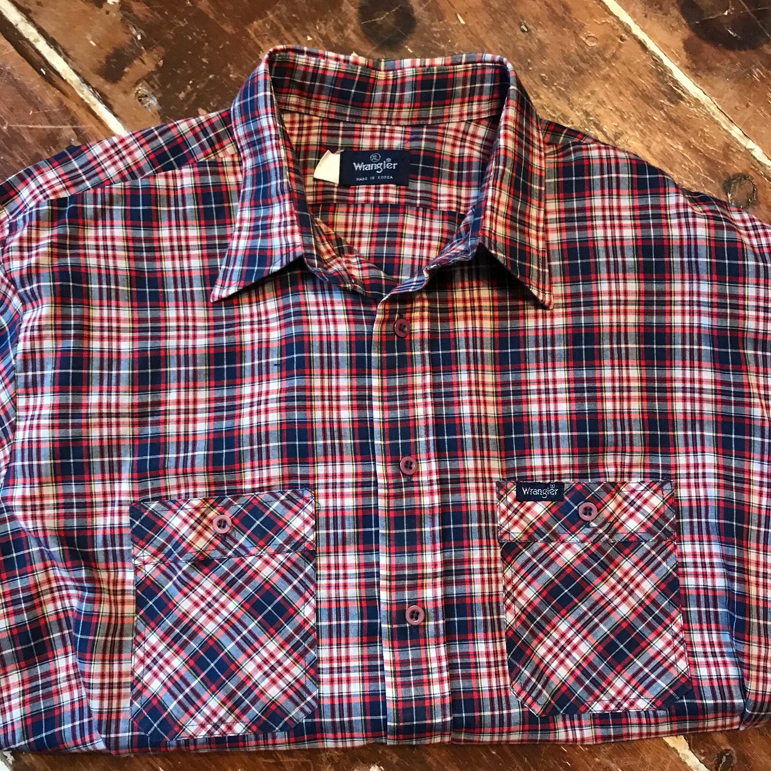 vintage wrangler button ups