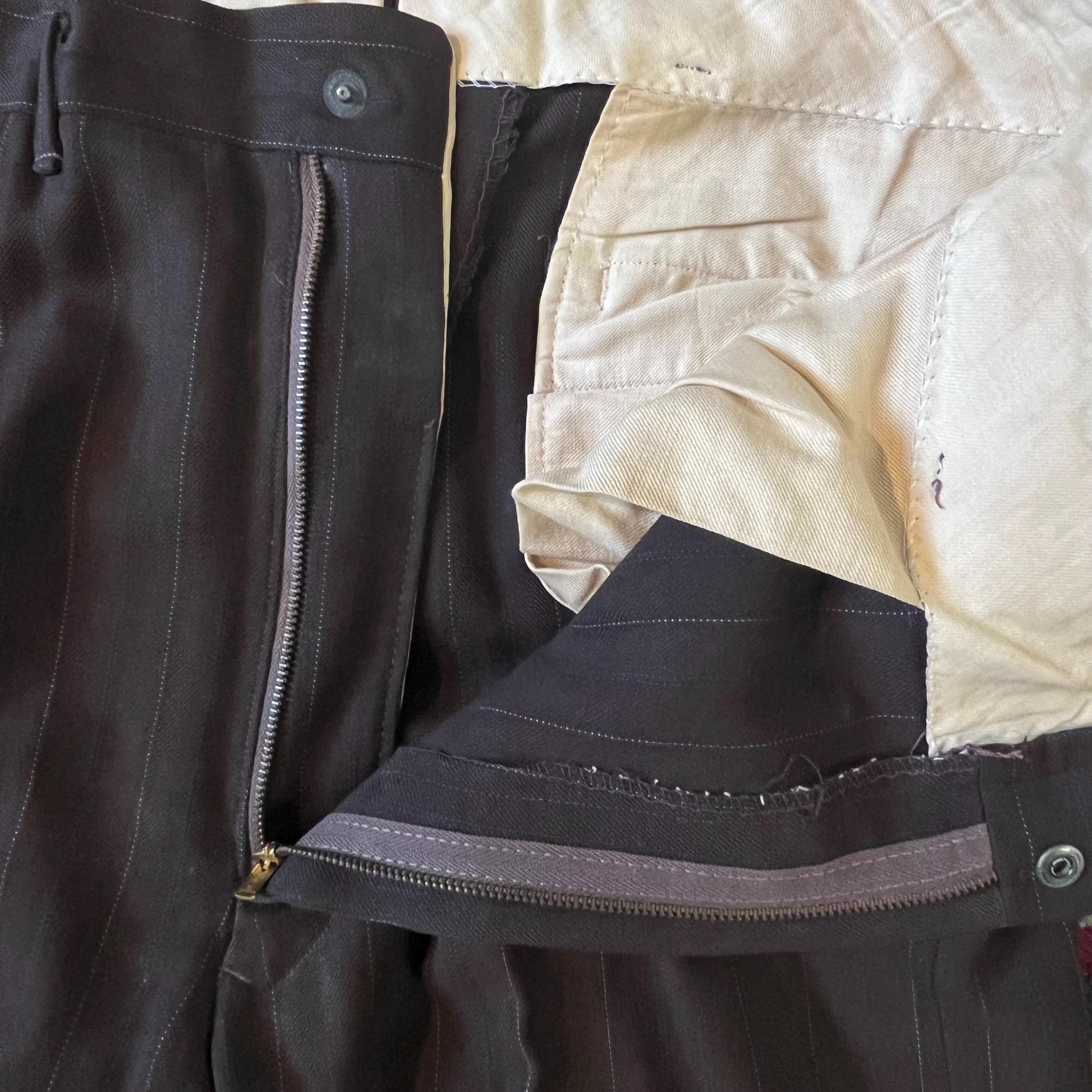 パンツ 50s rayon gabardine Slack Black Rayon Gabardine