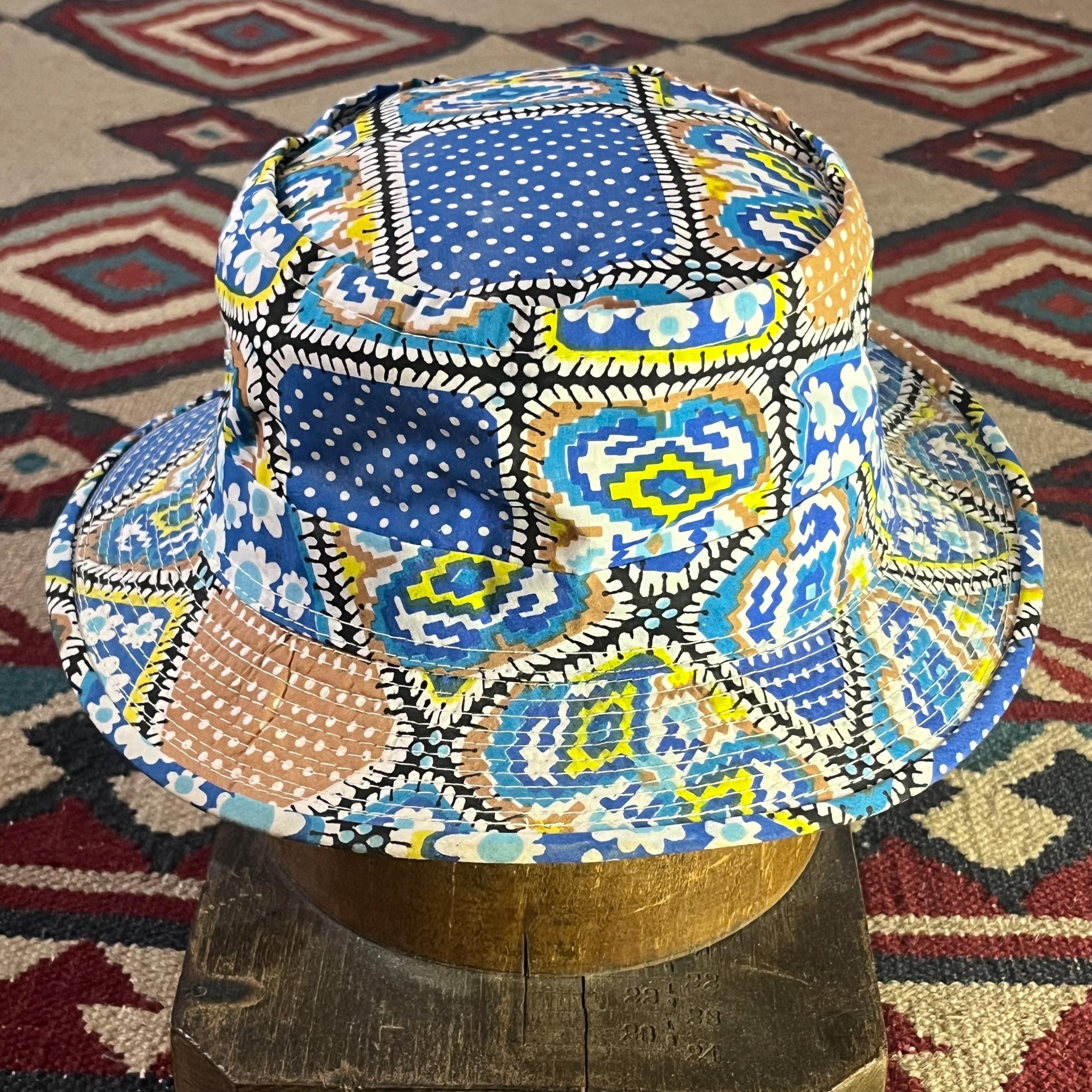 Vintage 70s Paisley Floral Easy-to-roll Crushable Bucket Hat Adult