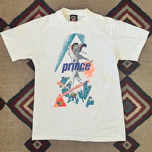 レア 90s Vintage Prince t-shirtシングルステッチ 1990s Prince Tennis T-shirt | Vintage Mens Medium Single Stitch