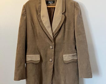 Vintage 90s Dolce Gabbana Jacket Womens Medium D&G Brown Button Up Blazer
