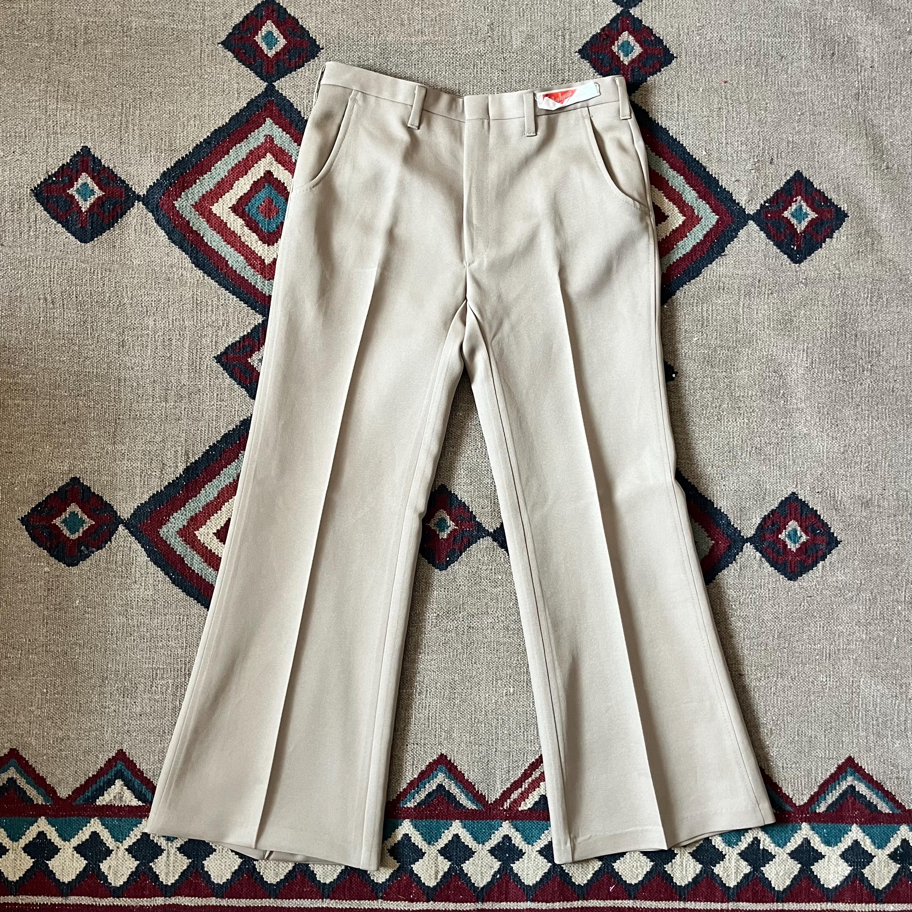 1970s Haggar Body Work Pants | Vintage Mens 32x29 Beige Bell
