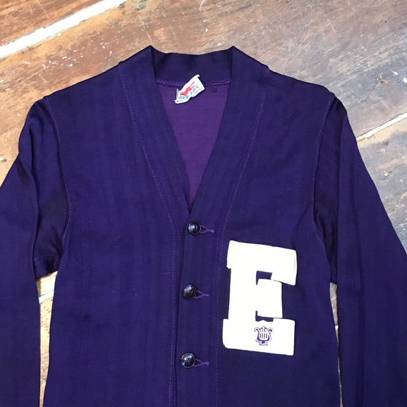 Vintage 40s Varsity Letterman Wool Cardigan Sweate