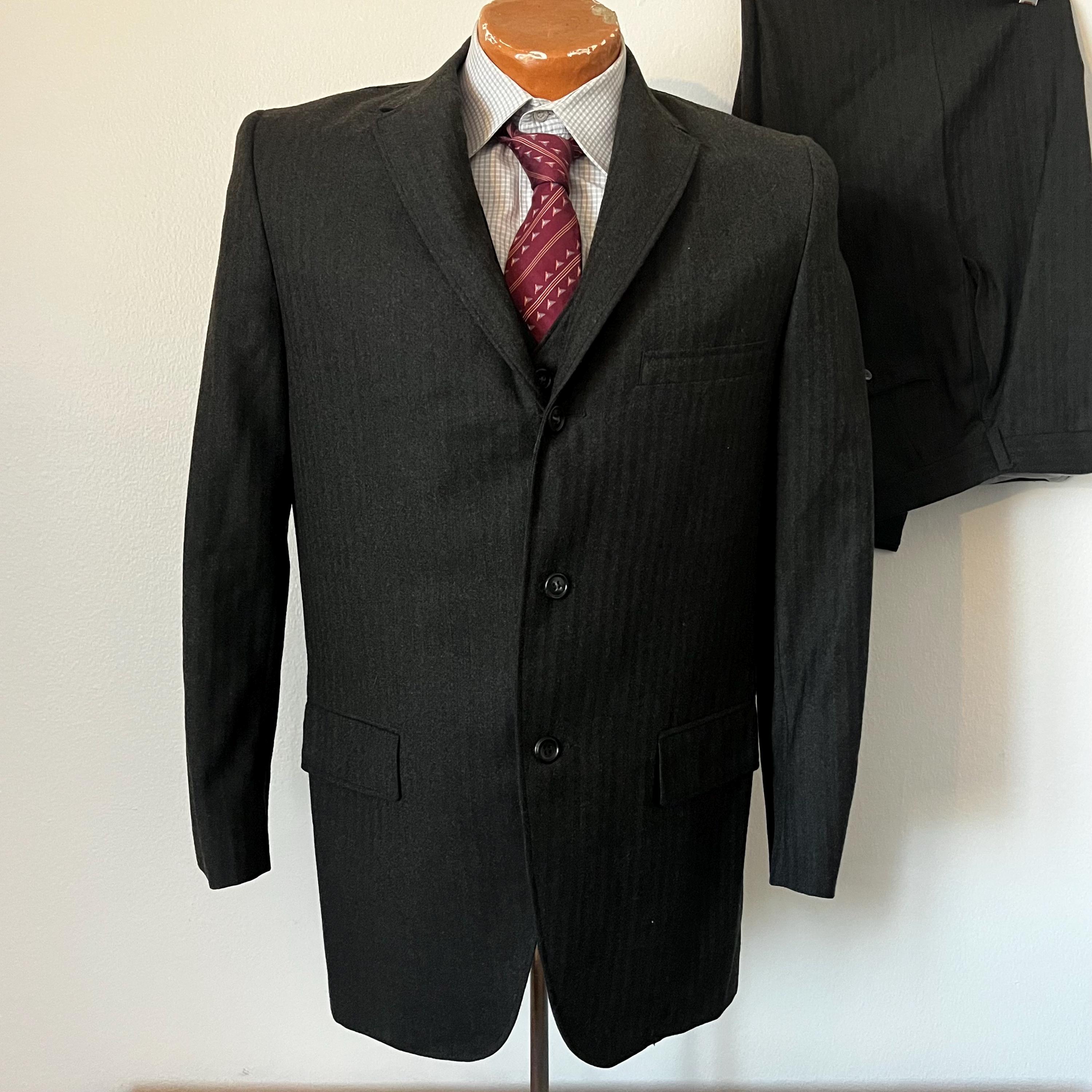 1950s Vintage 3-Piece Suit Hand Tailored Jacket Vest Pants