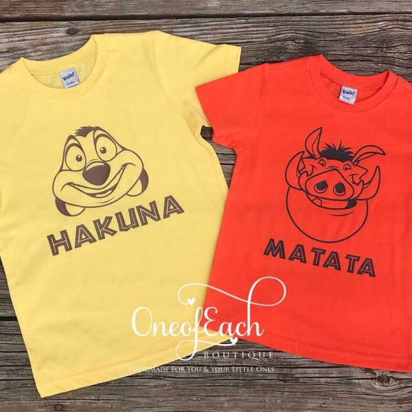 Hakuna Matata Lion King Sibling Bodysuit/Tee