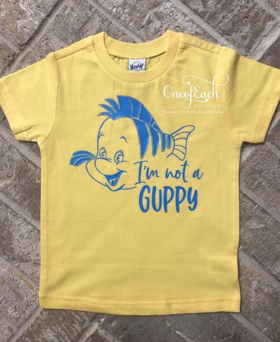 I'm Not A Guppy Flounder Little Mermaid Bodysuit/tee Etsy