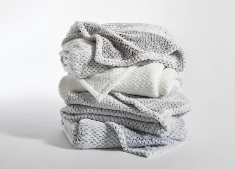 Monogrammed Plush Blanket- Embroidered Textured Throw- Personalized Plush Blanket image 4