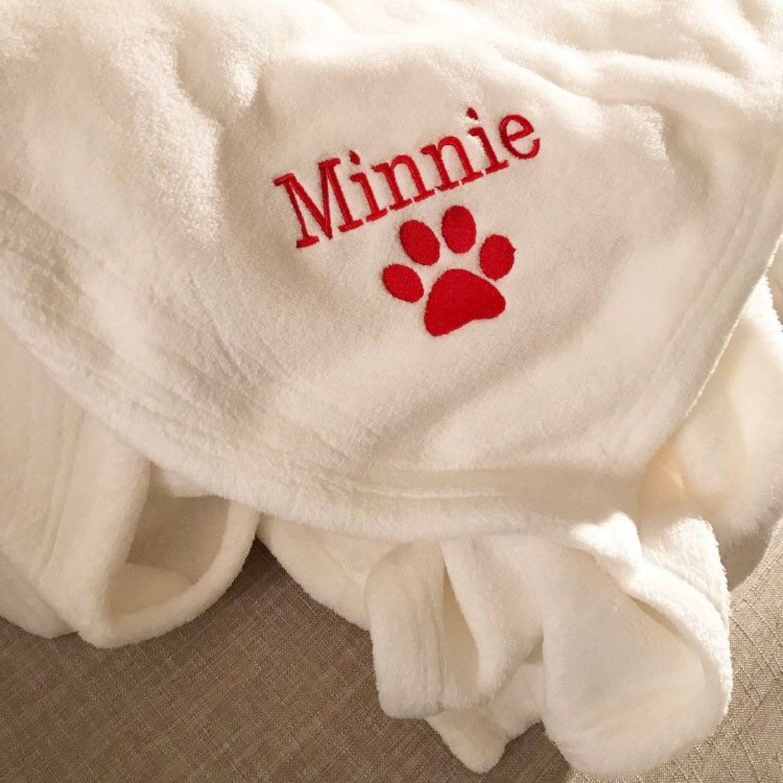 Personalized Dog Blanket Monogrammed Pet Blanket Embroidered Etsy