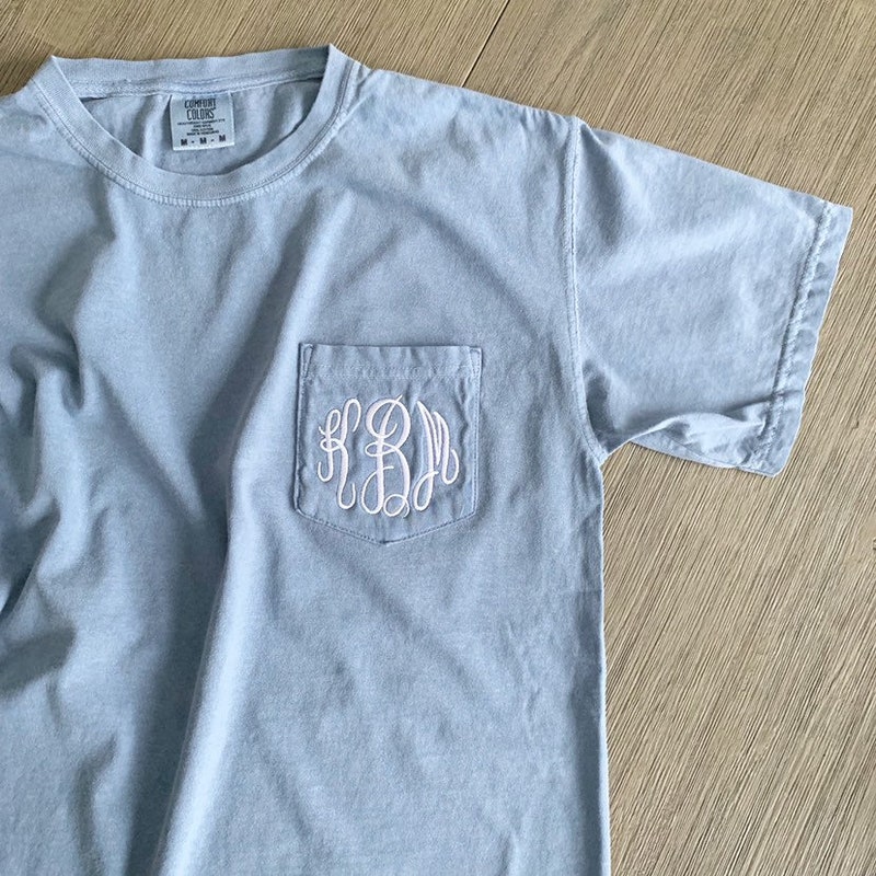 Monogram Pocket Tee - Etsy