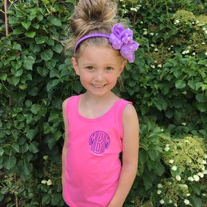 Girls Monogrammed Tank- Little Girls Personalized Tank- Youth Initial Tank Top